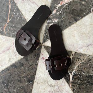 BOTTEGA VENETA Leather Buckle Slides